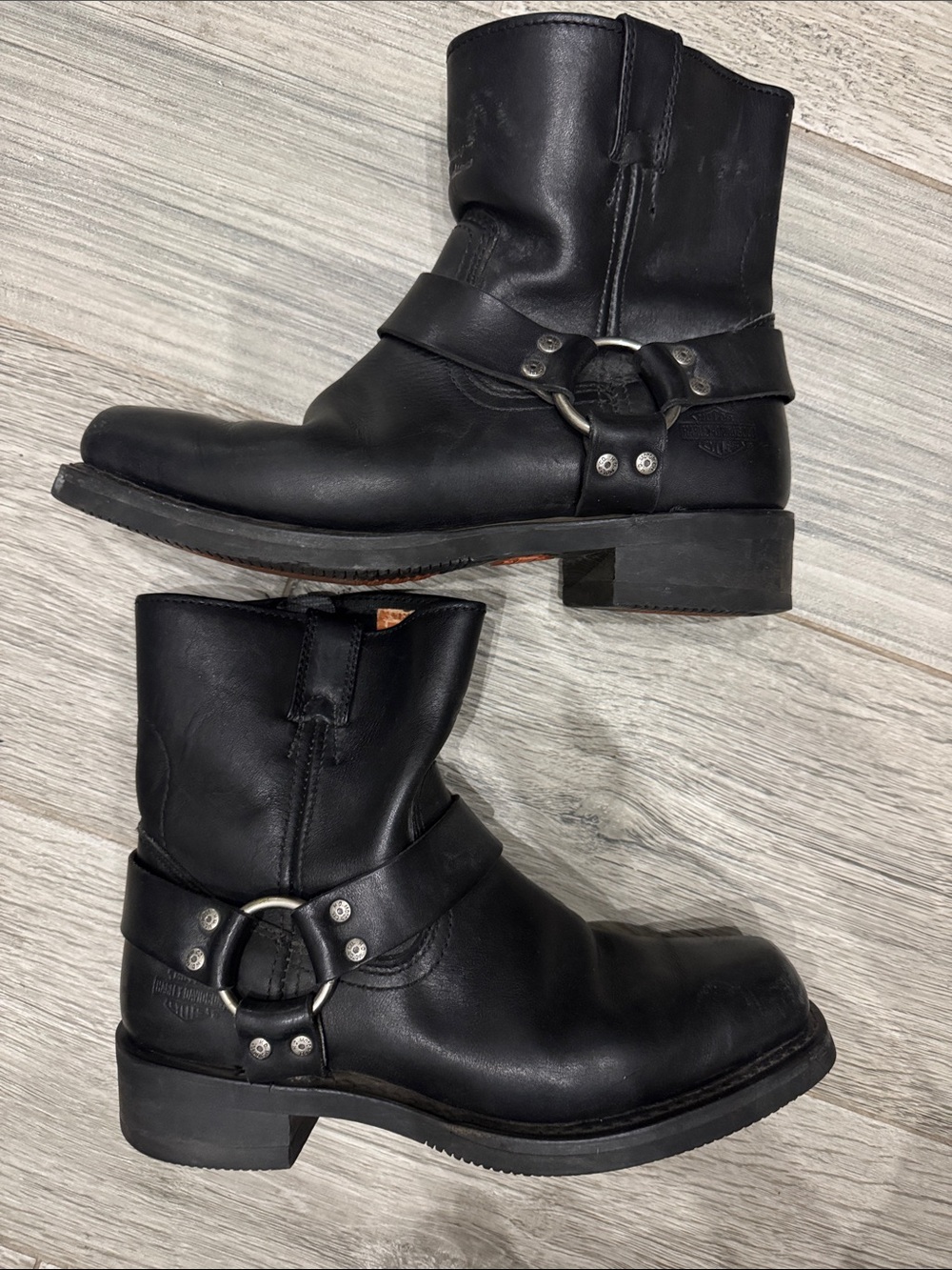 Harley-Davidson Black Leather Harness Boots
